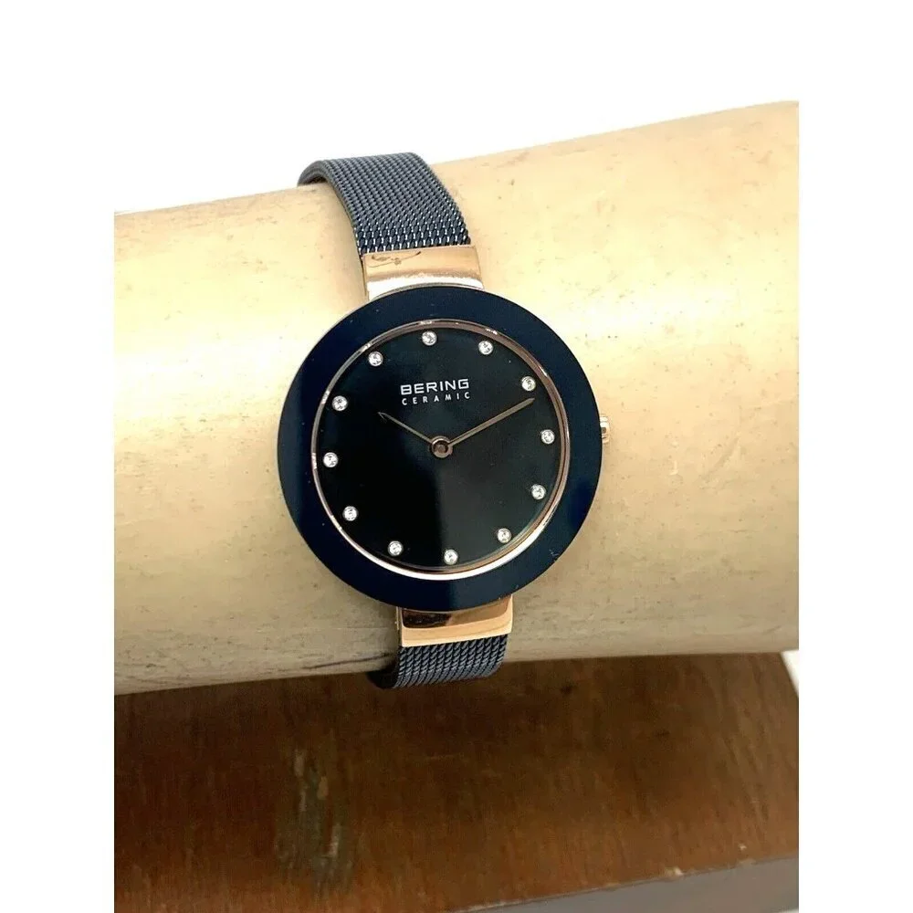 Bering Women's Watch 11429-367 Quartz Rose Gold Blue Mother of Pearl Cer…
